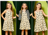 Girl Strap  Dress All Over Bow (excludes jacket)